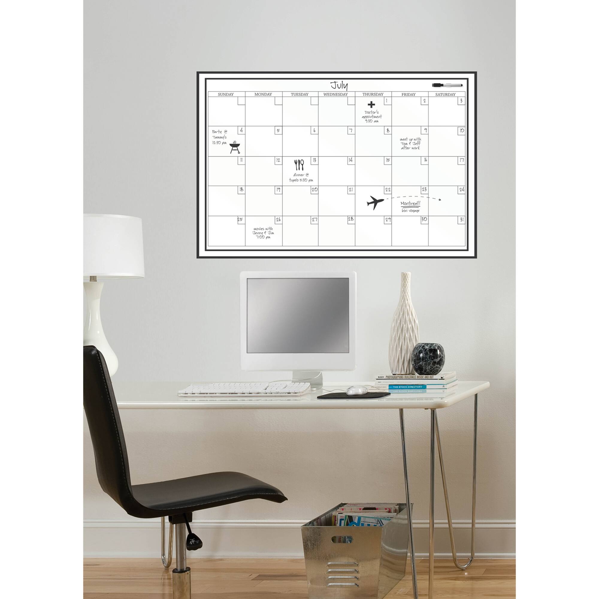 WallPops 36" Message & Calendar Dry Erase Wall Decal Bundle